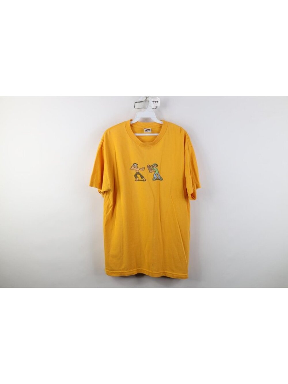 Vtg 90s Streetwear Mens Large Comic Skateboard Karate Short Sleeve T-Shirt USA